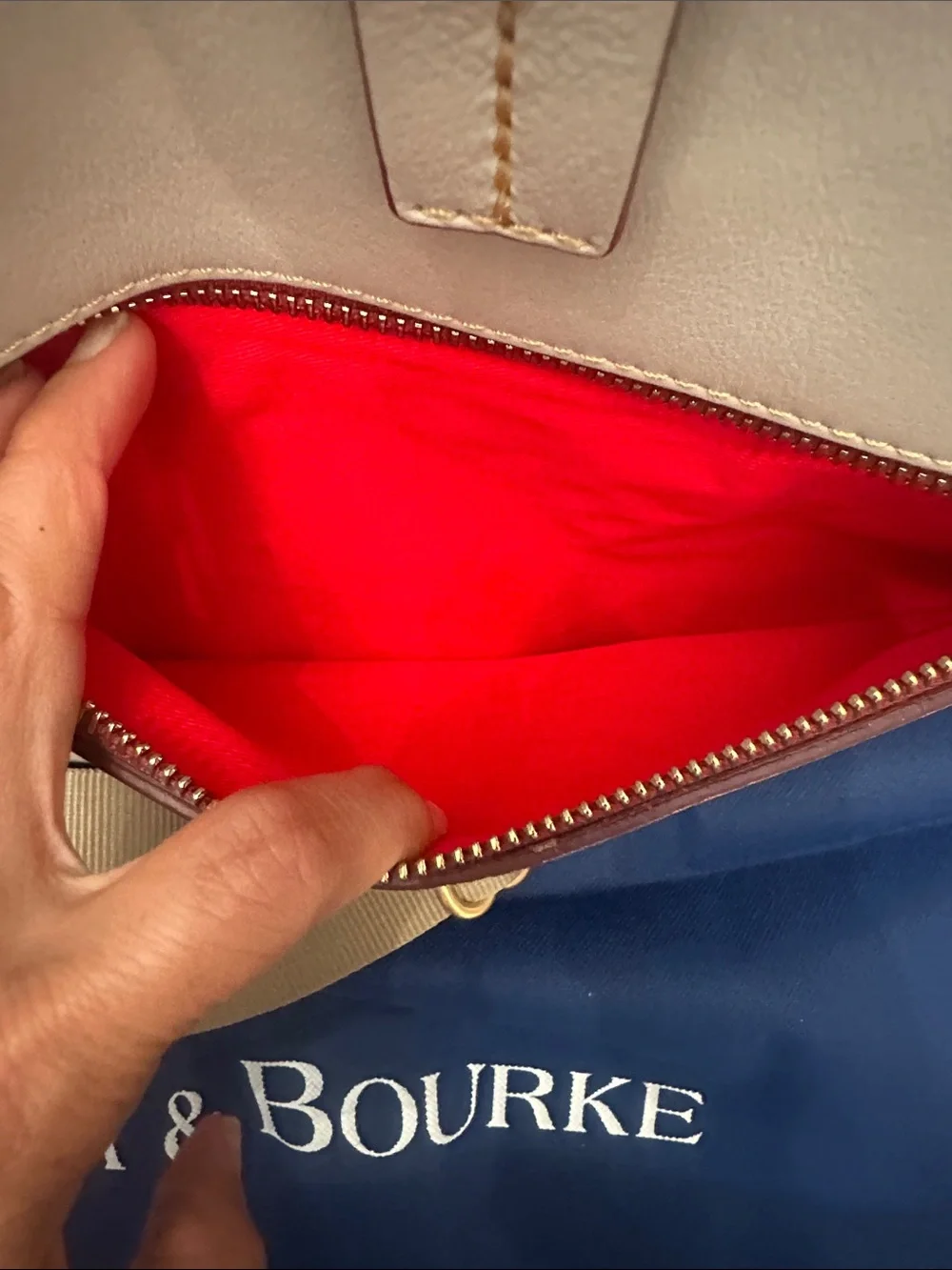 Dooney & Bourke cream leather